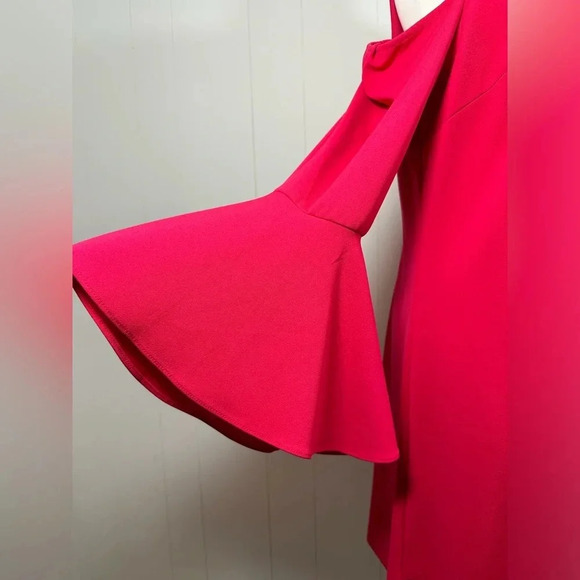 Lane Bryant A-Line Bell Sleeve Mini Skater Fuchsia Pink Dress Sz 16 - Picture 5 of 14